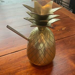 Drinking Pineapple with Straw